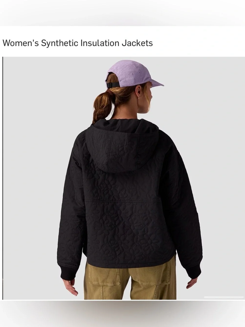 Stoic Daisy Quilted Synthetic Insulation Jacket Black Womens , Medium